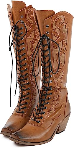 Lace-up Cowboy Boots